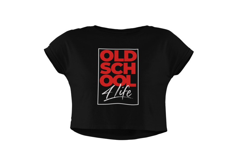 "Old School 4 Life" - Women's Flowy Crop