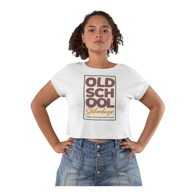 Old School Saturdays - Women's Flowy Crop Tee