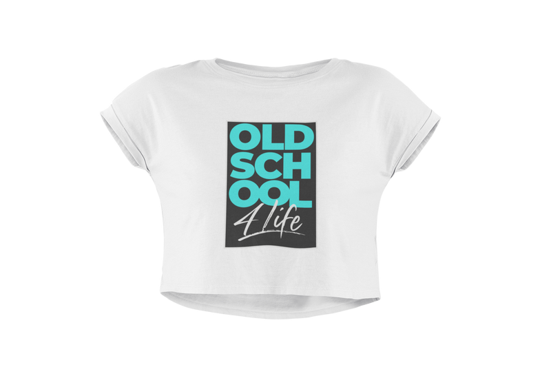 "Old School 4 Life" - Women's Flowy Crop
