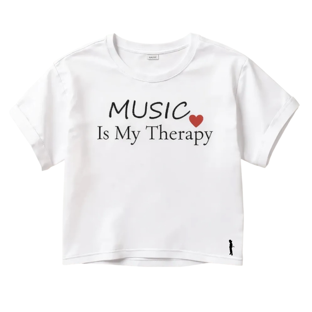Music Is My Therapy - Women's Flowy Crop