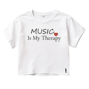 Music Is My Therapy - Women's Flowy Crop