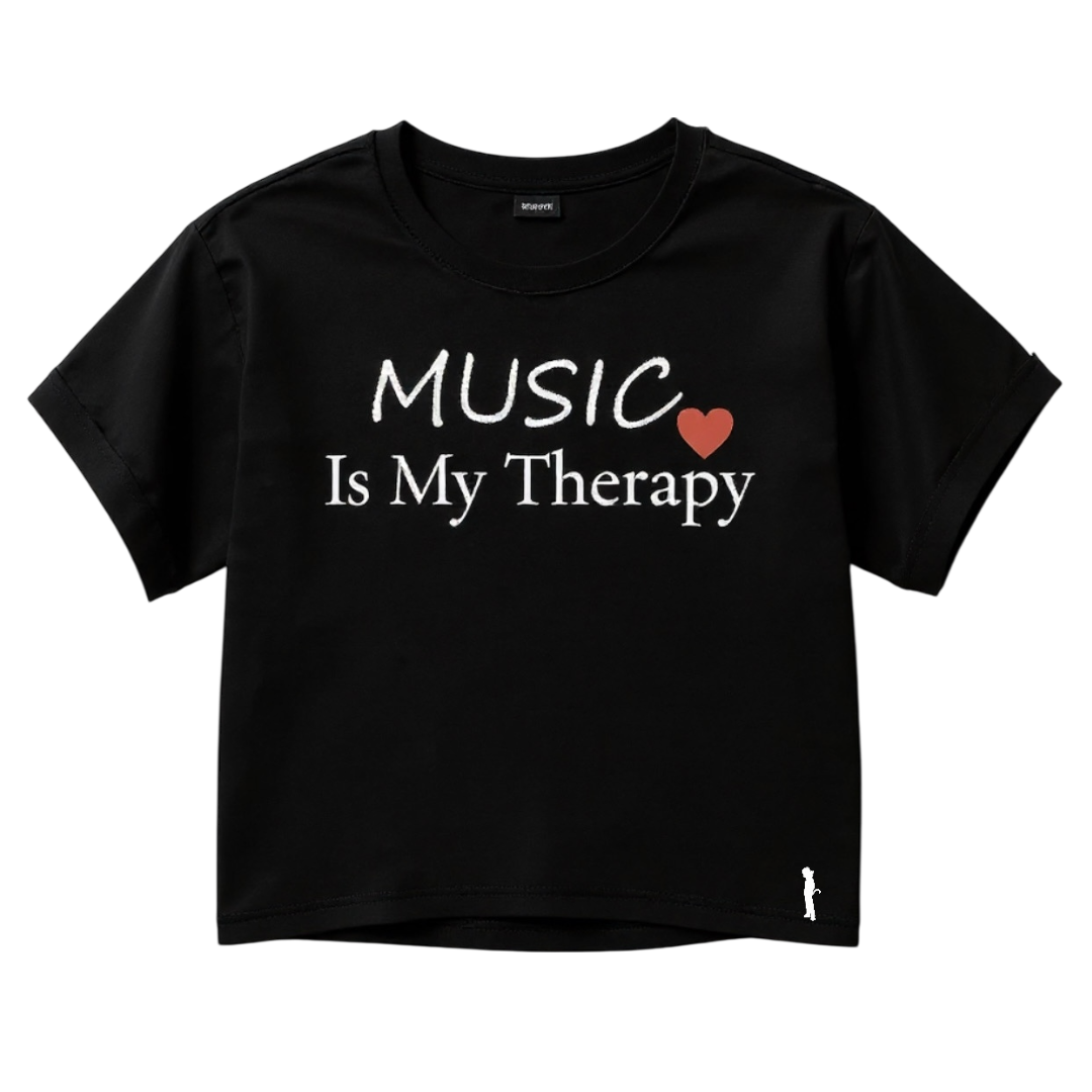 Music Is My Therapy - Women's Flowy Crop