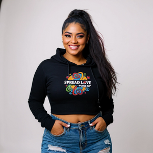 Women’s “Spread Love” Lightweight Crop Hoodie