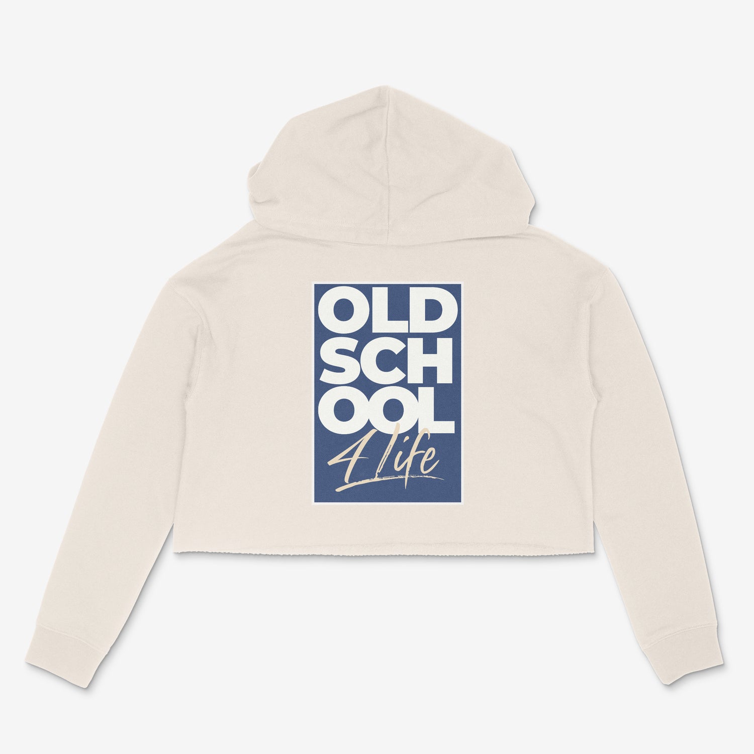 "Old School 4 Life" - Lightweight, Women's Crop Hoodie