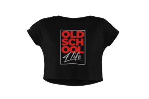 "Old School 4 Life" - Women's Flowy Crop