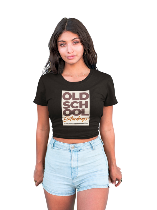 Old School Saturdays  - Women's Fitted Crop Tee