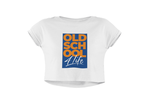 "Old School 4 Life" - Women's Flowy Crop